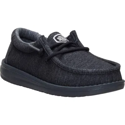 Hey Dude Kids' Wally Stretch Jersey Slip-on In Black