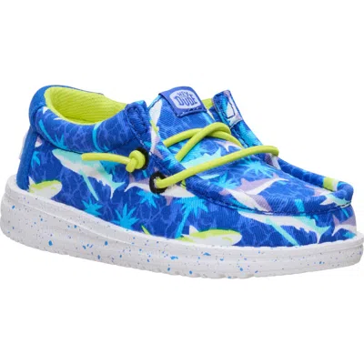 Hey Dude Babies'  Kids' Wally T Shark Attack Slip-on In Blue