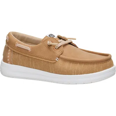 Hey Dude Kids' Wells Slip On Boat Shoe In Brown