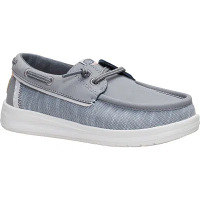Hey Dude Kids' Wells Slip On Boat Shoe In Gray