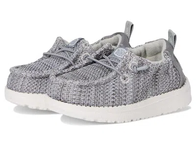 Hey Dude Kids' Lildude Slip-on Core (infant/toddler) Boys Shoes Grey/white : 4 Toddler M, Textile In Multi