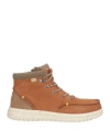 Hey Dude Man Ankle Boots Tan Size 9 Leather In Brown