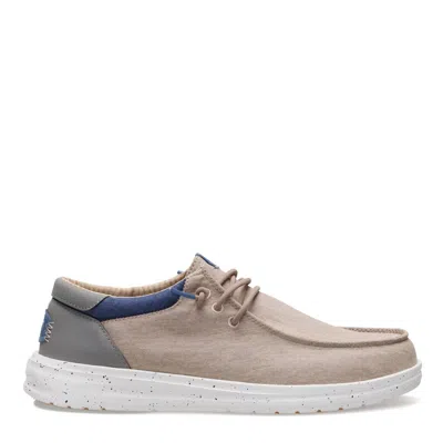 Hey Dude Men's Fit Leather Paul Washed Moc Shoes In Doeskin/multi In Gray