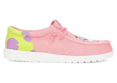 Pre-owned Hey Dude Men's  Wally Funk Patrick Star Sneakers In Pink/green