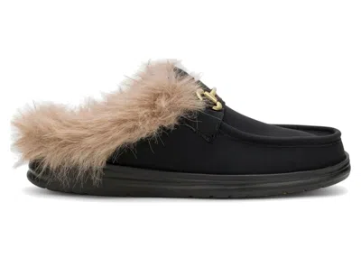 Pre-owned Hey Dude Men's  Wally Slip Loafer Market Sneakers In Black