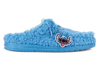 Pre-owned Hey Dude Men's  Wally Slipper Disney Stitch Sneakers In Royal Blue