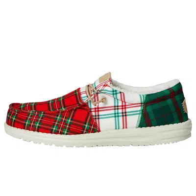 Hey Dude Men's  Wally Tri Tartan Plaid Red / White / Green 43472-78q In Multi