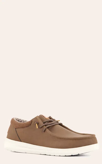 Hey Dude Men's Paul Brown Faux Leather Moc Toe Casual Shoes