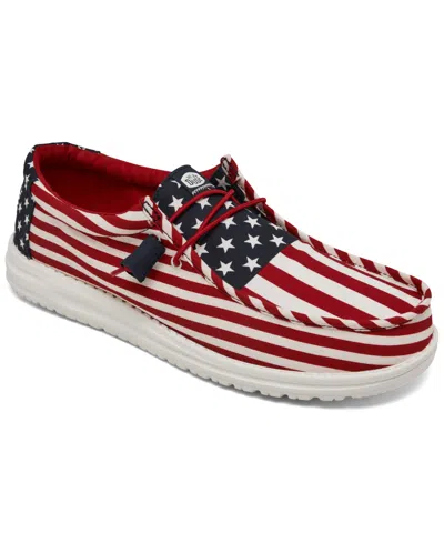 Hey Dude Men's Wally Americana Casual Moccasin Sneakers From Finish Line