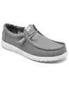 Hey Dude Men's Wally Warmth Knit Casual Moccasin Sneakers From Finish Line In Gray,white