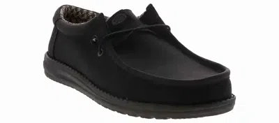 Hey Dude Men's Wally Classic Shoe In Black/charcoal