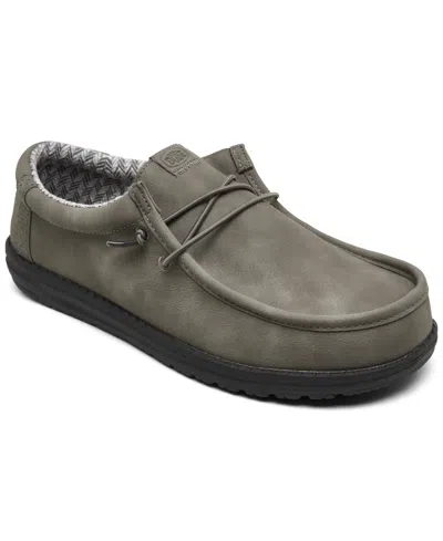 Hey Dude Men's Wally Classic Slip-on Casual Moccasin Sneakers From Finish Line In Gray