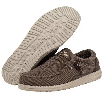 Hey Dude Men's Wally Corduroy Shoes In Corduroy Walnut