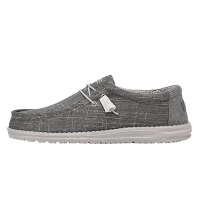 Hey Dude Men's Wally Crosshatch Shoe In Ash In Gray