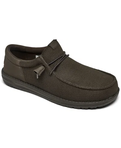 Hey Dude Men's Wally Funk Mono Casual Moccasin Sneakers From Finish Line In Dark Olive