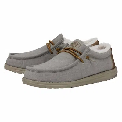 Hey Dude Men's Wally Herringbone Slip-on Shoes In Grey In Multi