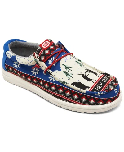 Hey Dude Men's Wally Holiday Cheers Casual Moccasin Sneakers From Finish Line In Multi