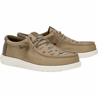 Hey Dude Men Wally Marlin Slip On Shoes In Aluminum/brown