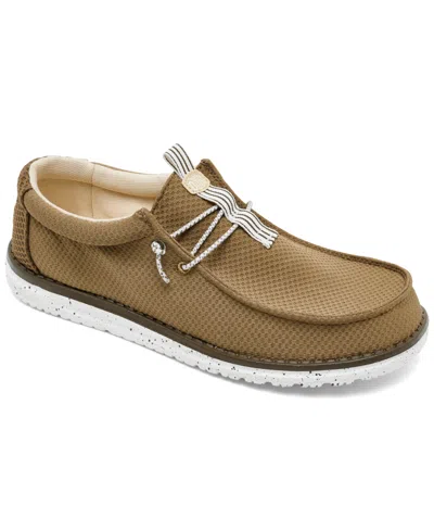 Hey Dude Men's Wally Mesh Slip-on Moccasin Sneakers From Finish Line In Brown