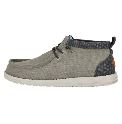 Hey Dude Men's Wally Mid Salt N Stone Casual Slip On Shoe In Grey/black In Gray