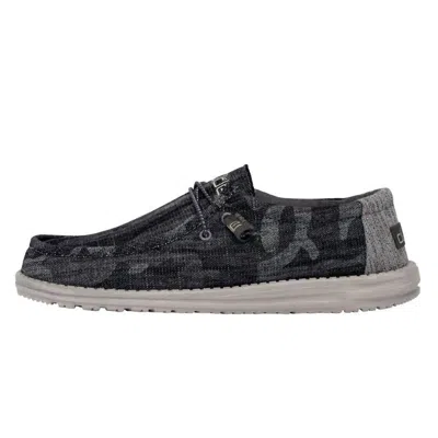 Hey Dude Men's Wally Slip-on In Camo Tweed In Black