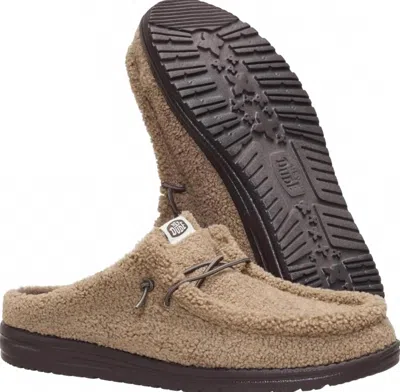 Hey Dude Men's Wally Slip Sherpa Casual Shoes In Timber Wolf In Multi