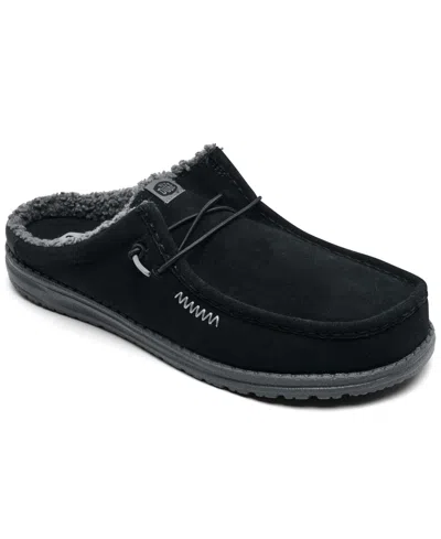 Hey Dude Men's Wally Slip Warmth Slippers From Finish Line In Black