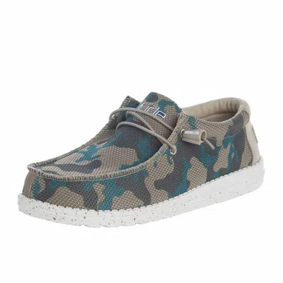 Hey Dude Men's Wally Sox Shoes In Safari Camo In Multi