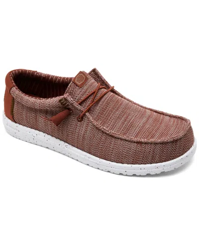 Hey Dude Men's Wally Sox Slip-on Casual Moccasin Sneakers From Finish Line In Burgundy