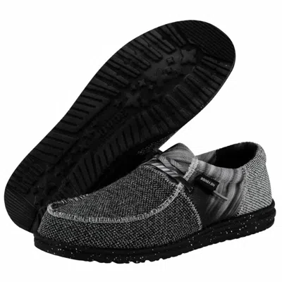 Hey Dude Men's Wally Sox Tri Shoes In Fans Black And Silver