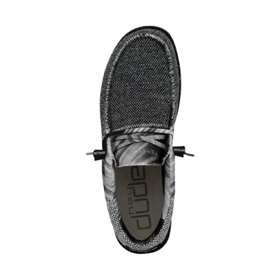 Hey Dude Men's Wally Sox Tri Shoes In Fans Black And Silver In Multi