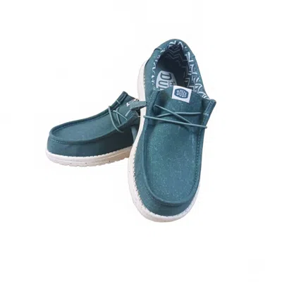 Hey Dude Men's Wally Stretch Canvas In North Atlantic In Blue