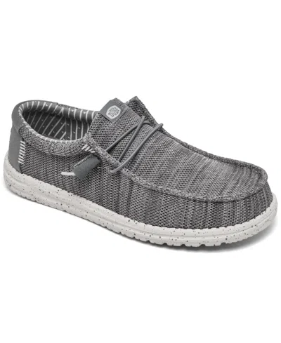 Hey Dude Men's Wally Stretch Sox Slip-on Casual Moccasin Sneakers From Finish Line In Grey