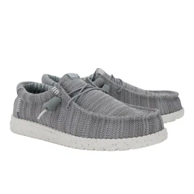 Hey Dude Men's Wally Stretch Sox Slip-on Shoes In Grey In Gray