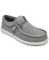 Hey Dude Men's Wally Warmth Knit Casual Moccasin Sneakers From Finish Line In Gray,white