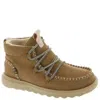 Hey Dude Reyes Boot Women's 9 Brown Suede Moc Toe Comfort Slip-on Ankle Khd2284