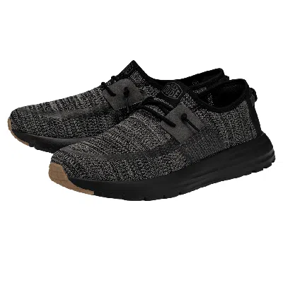 Hey Dude Sirocco Sneakers Men's Us 11 Black Night Slip On Casual Shoes Zogg241
