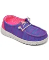 Hey Dude Toddler Girls Wendy Stretch Mesh Casual Moccasin Sneakers From Finish Line In Purple,pink