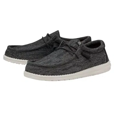 Hey Dude Unisex Wally Ascend Woven Loafers In Abyss In Black