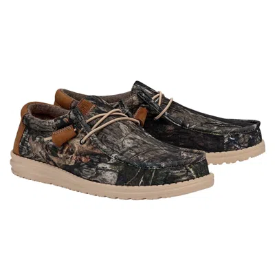 Hey Dude Wally 40787-960 Men's Green Mossy Oak Slip-on Casual Shoes Shop454 In Black