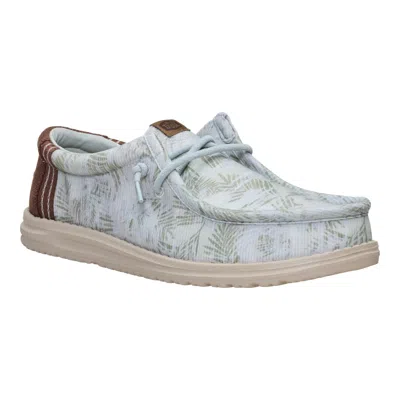 Hey Dude Wally 45244-3bl Mensm Harbor Green Washed Palm Casual Shoes Mew1734 In Blue