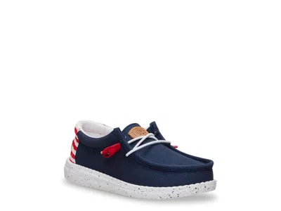 Hey Dude Wally Americana Ii Slipon Kids' In Blue