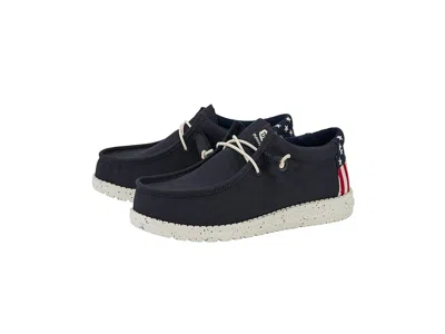 Hey Dude Wally Americana Kid's Shoes Navy/white : 8 Toddler M, Canvas In Multi
