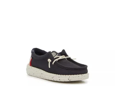 Hey Dude Wally Americana Slipon Sneaker Kids' In Blue