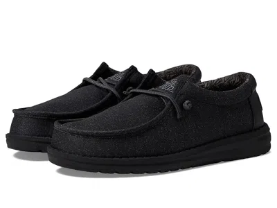 Hey Dude Wally Basic (little Kid/big Kid) Boy's Shoes Black Basic : 5 Big Kid M, Textile