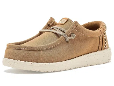 Hey Dude Wally Break Heathered Woven (little Kid/big Kid) Boys Shoes Light Brown: 3 Little Kid M
