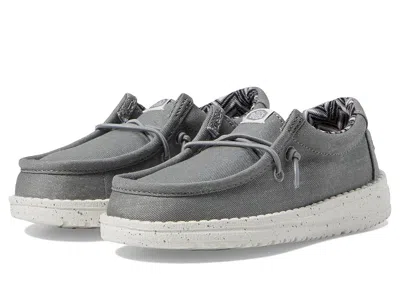 Hey Dude Kids' Wally Canvas (toddler) Boy's Shoes Grey : 6 Toddler M, Canvas/rubber In Gray