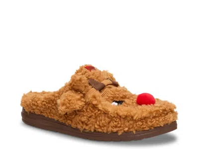 Hey Dude Wally Cozy Reindeer Slipper In Brown