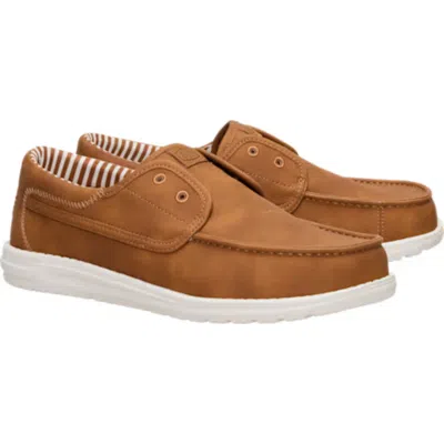 Hey Dude Wally Cru Classic 45867-2ol Mensbrown Moc Toe Slip-on Shoes Liq1249 In Black