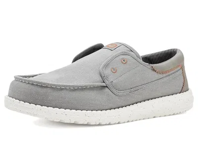 Hey Dude Wally Cru Stretch Canvas Men's Shoes Flannel Grey/multi: 10 M In Gray